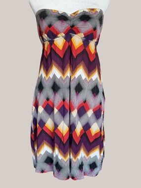 Rip Curl Strapless Tribal Chevron Tube Dress Medium Boho Beach